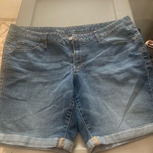 Classic Blue Jean Shorts for Women Midrise Bermuda